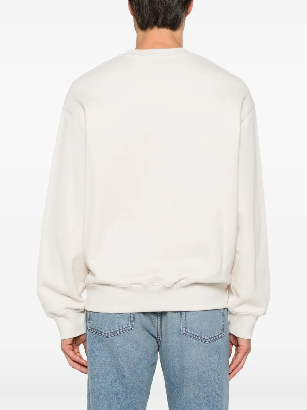 Maison Kitsuné Sweater met vossenpatch Beige