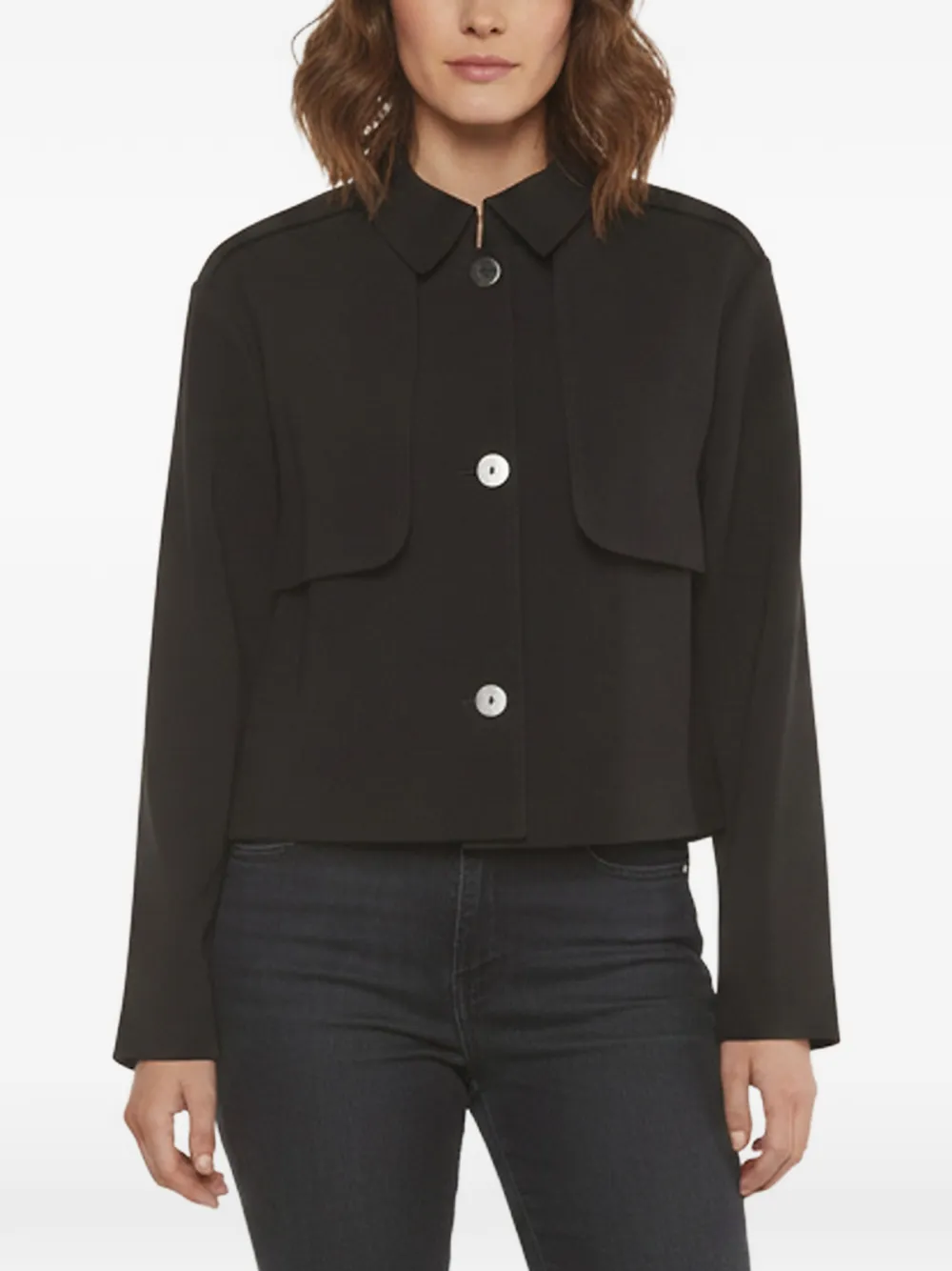 Theory Admiral crepe cropped jacket - Nero