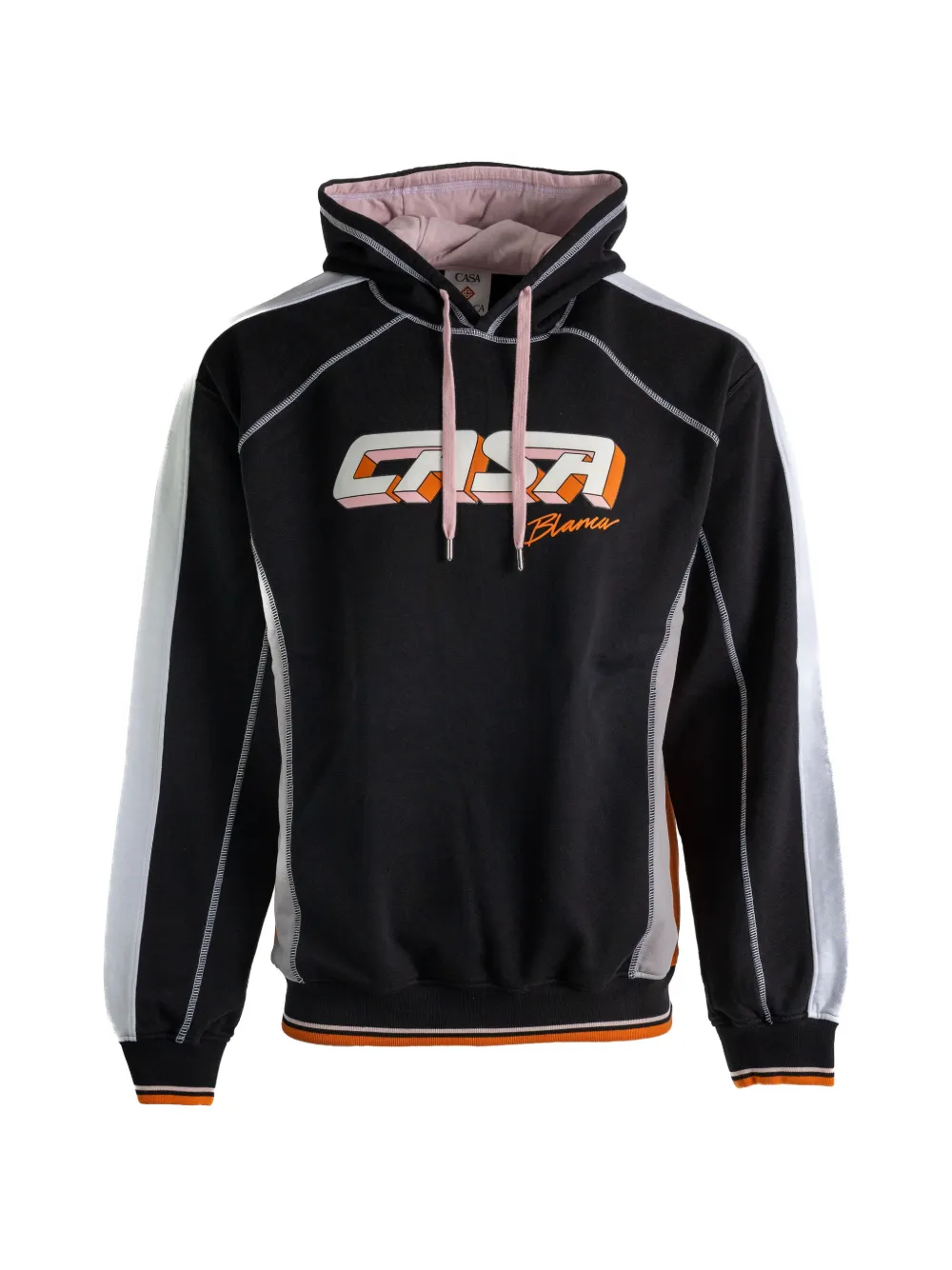 Casablanca logo-print panelled hoodie · L