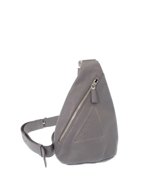 Prada Pre-Owned bandolera riñonera de piel Vitello Daino con logo en relieve 2000-2026