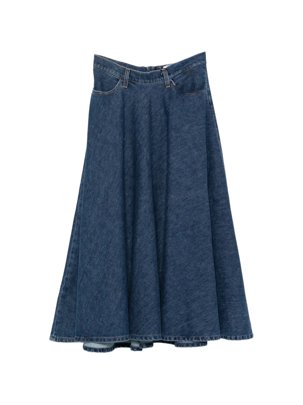 Niu belt-loop midi skirt