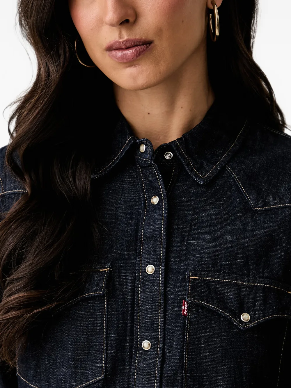 Levi's western-style denim shirt Blauw