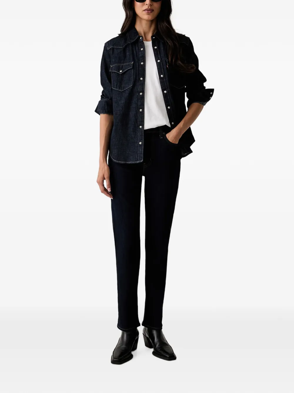Levi's western-style denim shirt Blauw