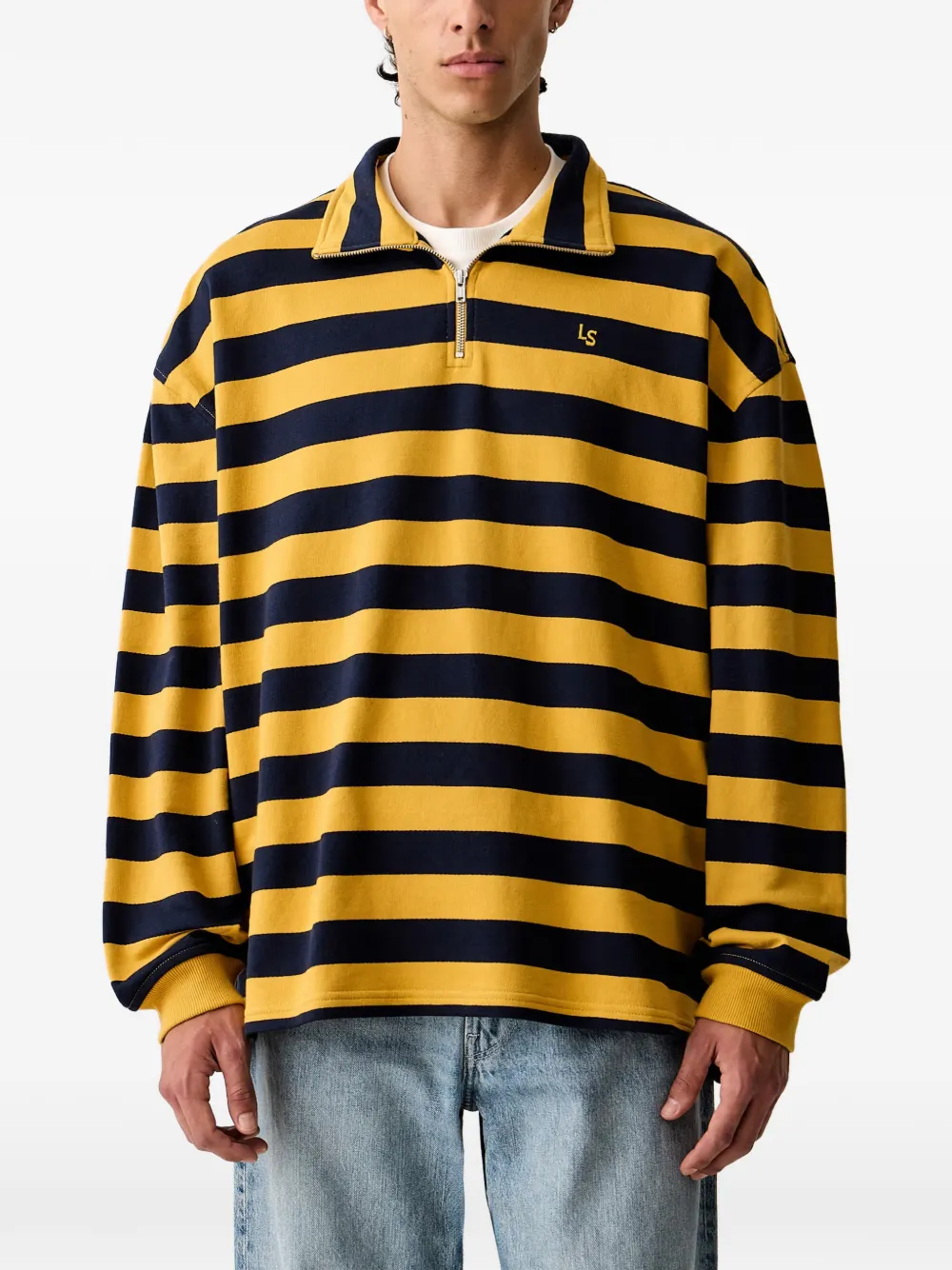 Levi's Cameron striped quarter-zip sweater - Giallo