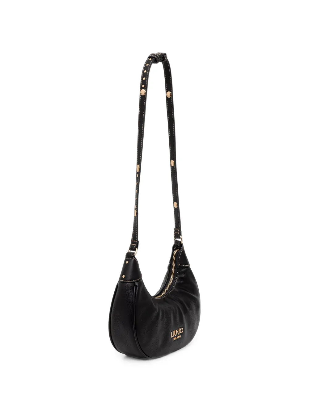 LIU JO studded pebbled-effect shoulder bag Zwart