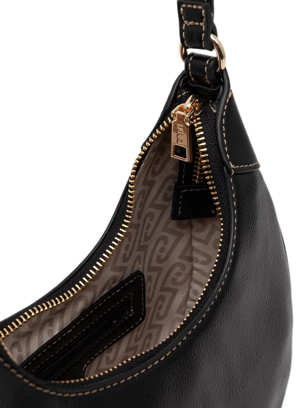 LIU JO studded pebbled-effect shoulder bag Zwart