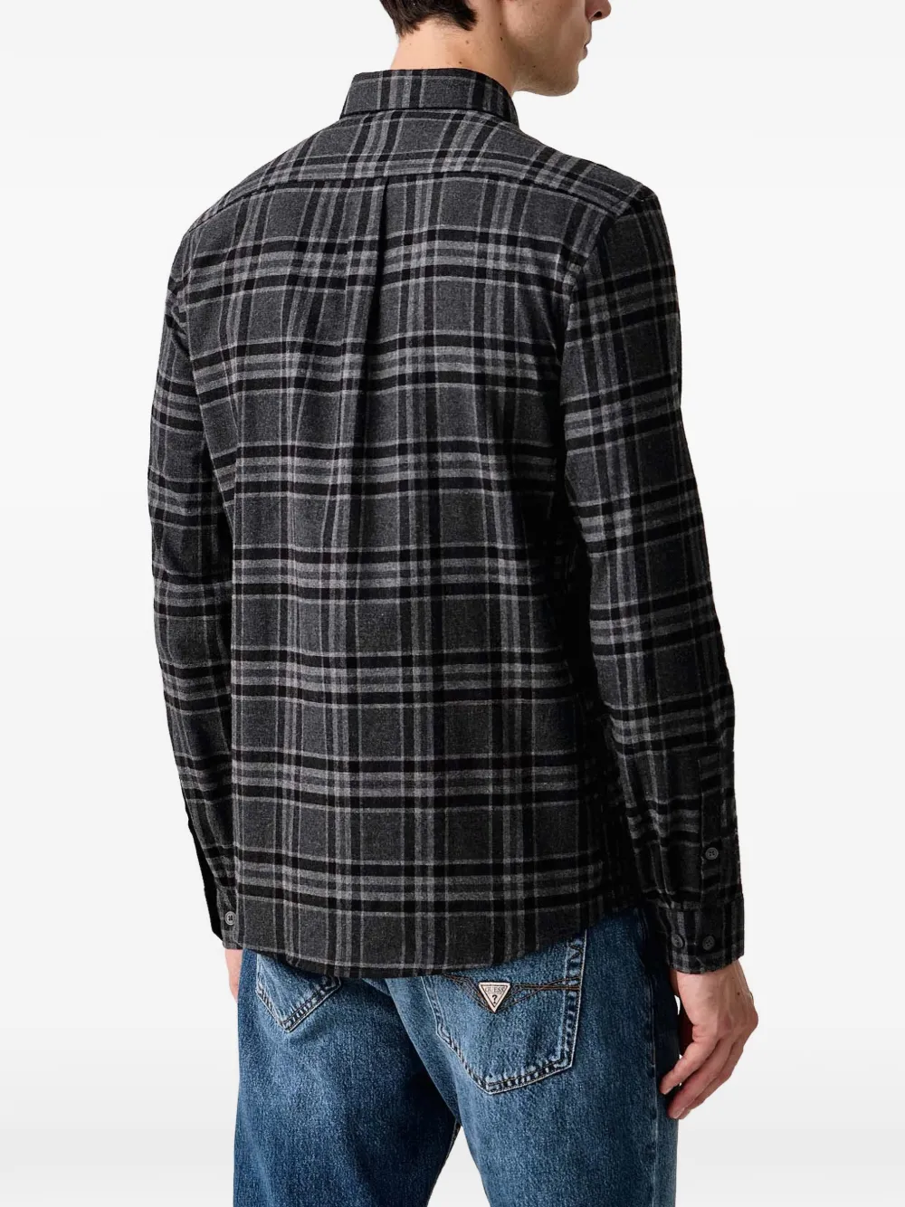 Lindbergh Geruit T-shirt met lange mouwen Grijs