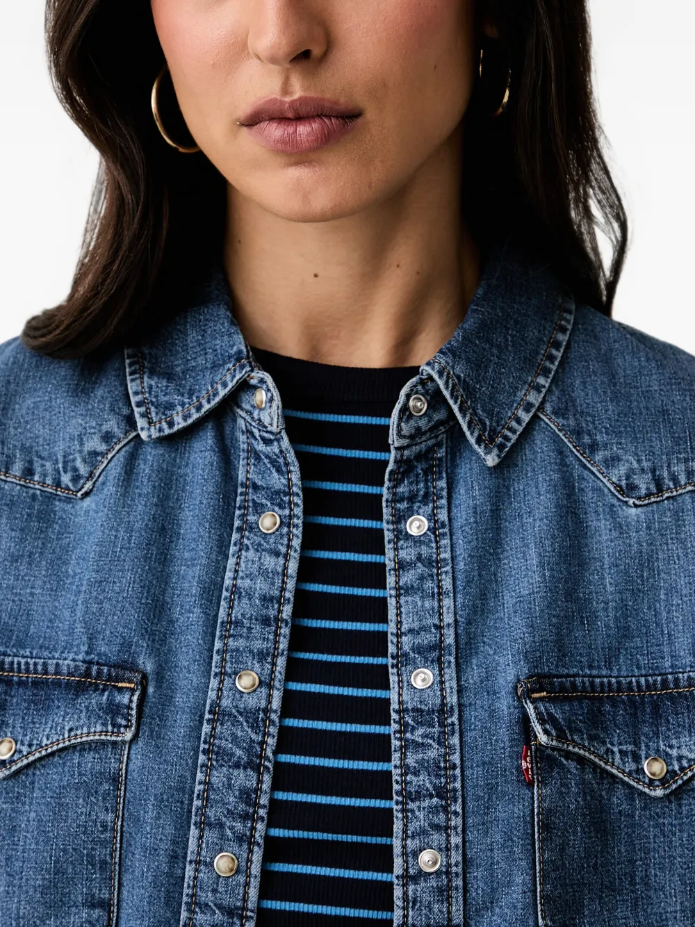Levi's Heritage denim blouse Blauw