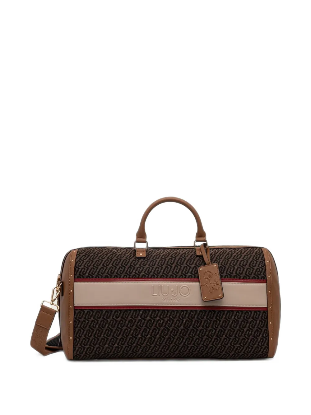 LIU JO jacquard travel duffel bag Bruin