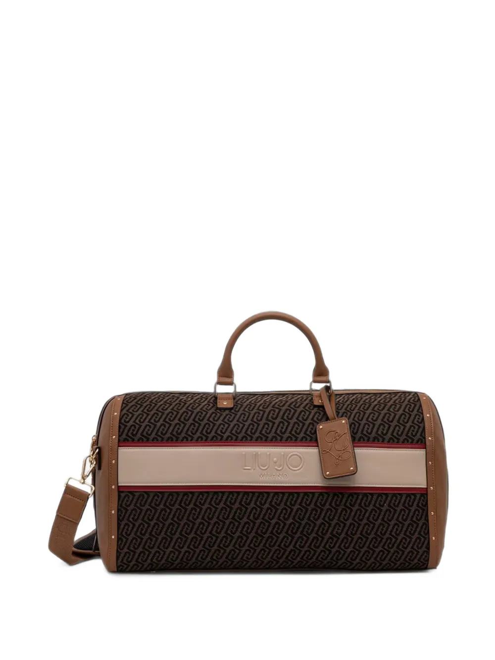 LIU JO jacquard travel duffel bag Bruin