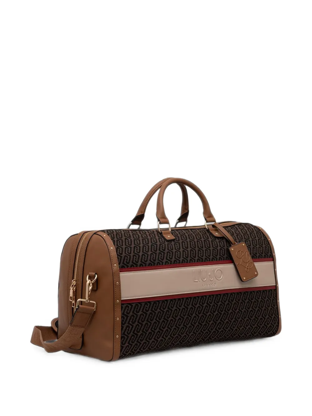 LIU JO jacquard travel duffel bag Bruin