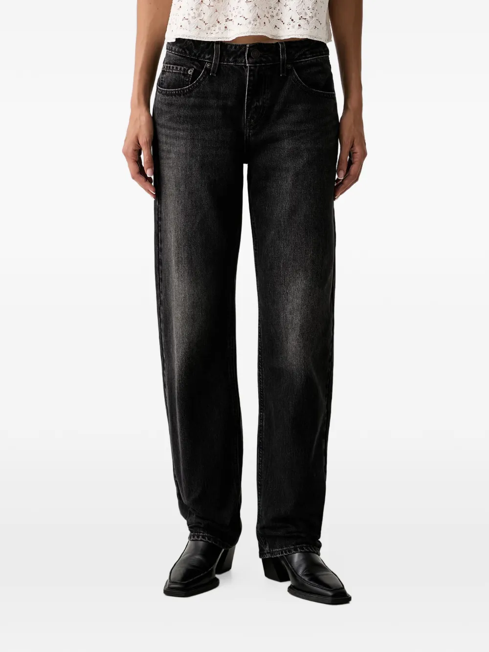 Levi's faded straight-leg jeans - Nero