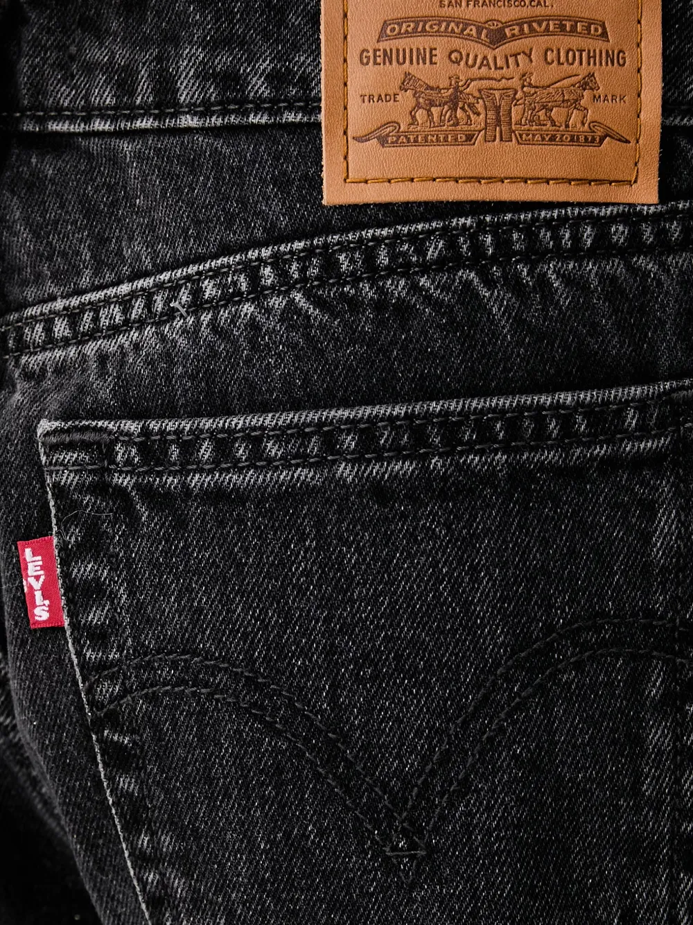 Levi's faded straight-leg jeans Zwart