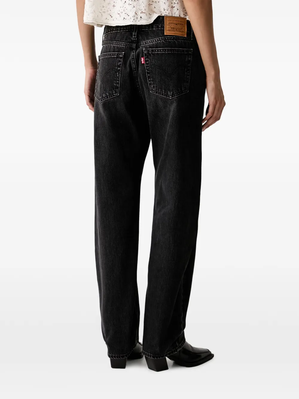 Levi's faded straight-leg jeans Zwart