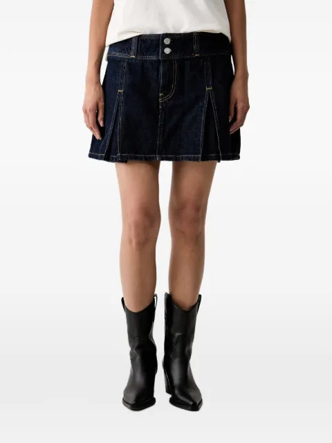 Levi's inverted-pleat denim mini skirt
