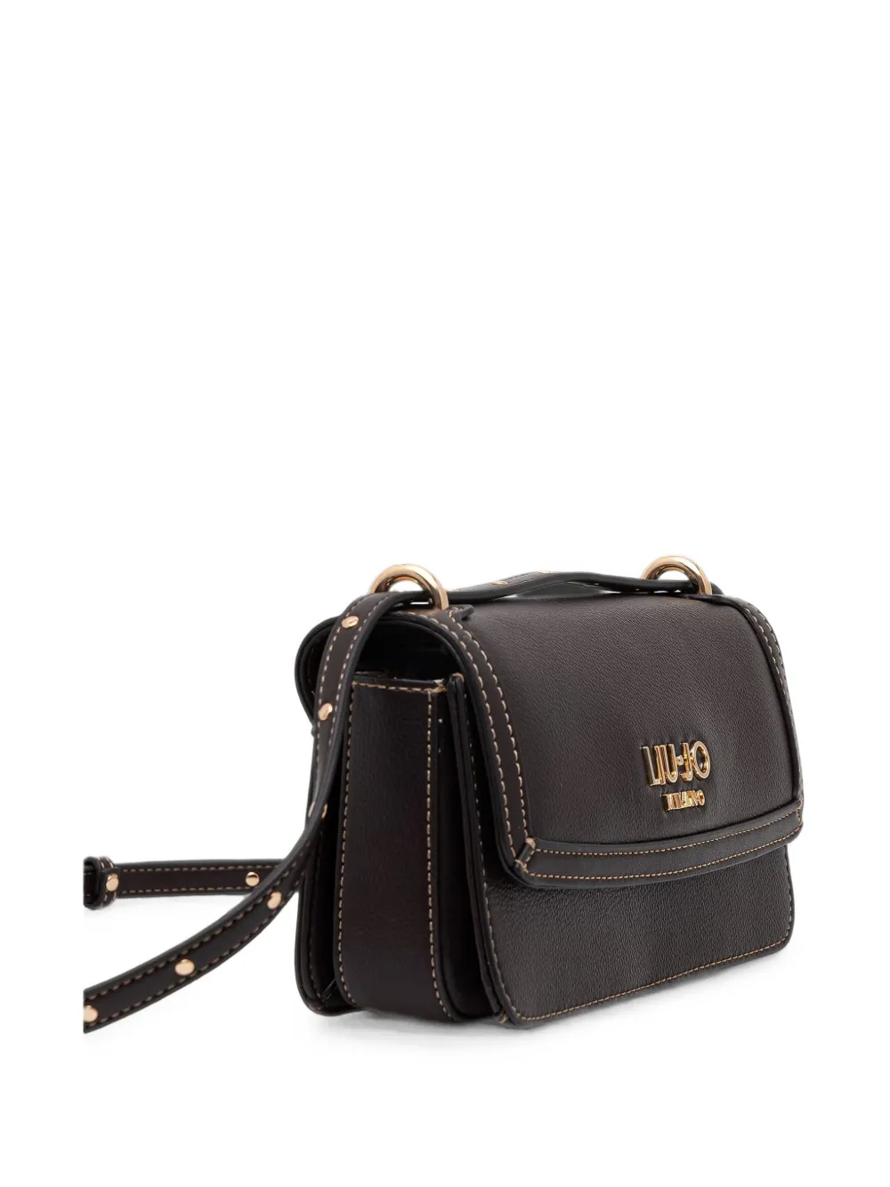 LIU JO logo-plaque studded-strap shoulder bag Bruin