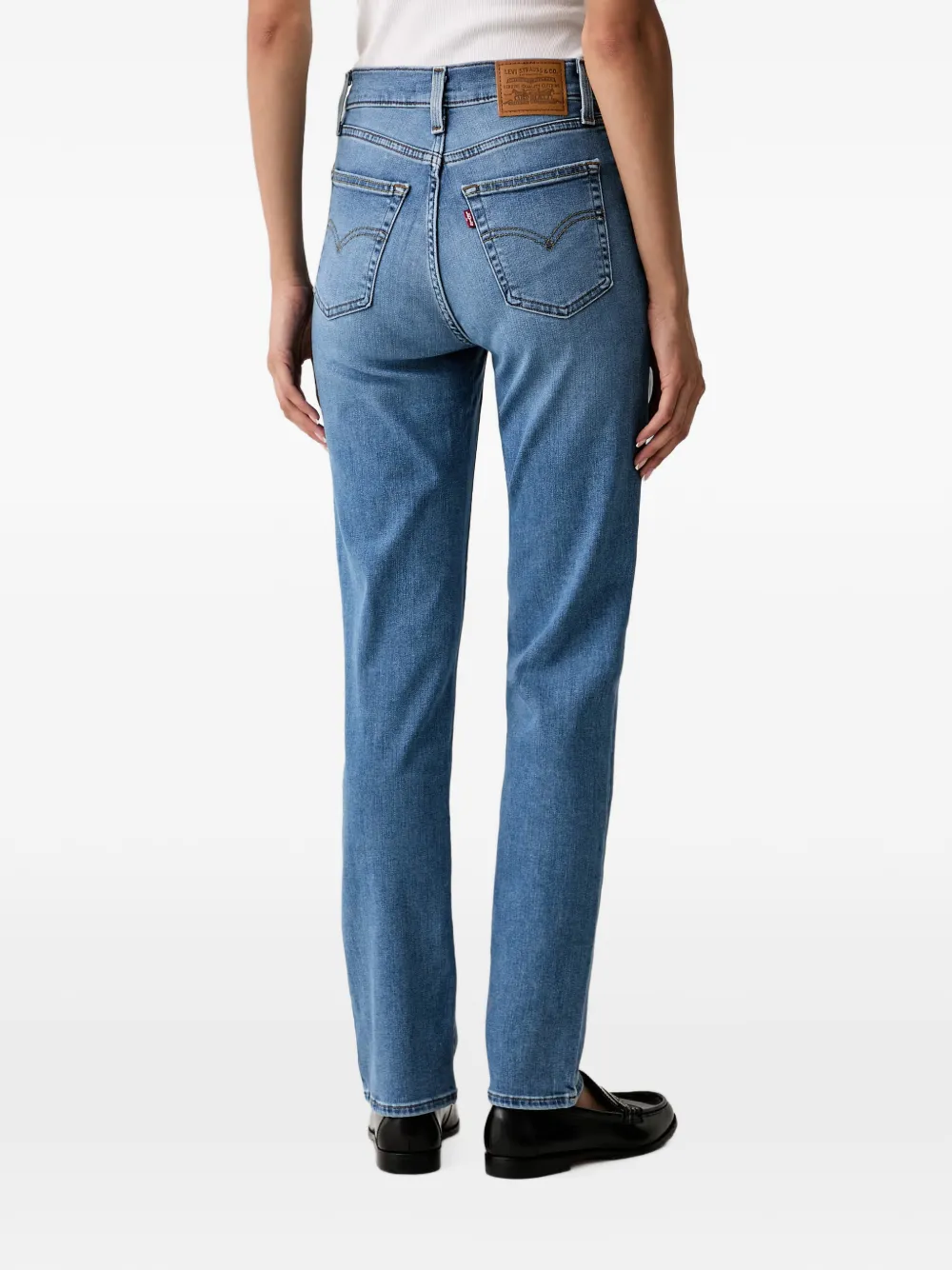 Levi's 722™ straight jeans met logo-patch Blauw