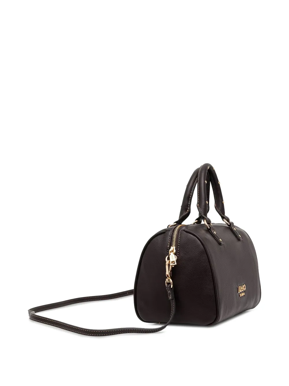 LIU JO studded pebbled-effect hand bag - Marrone