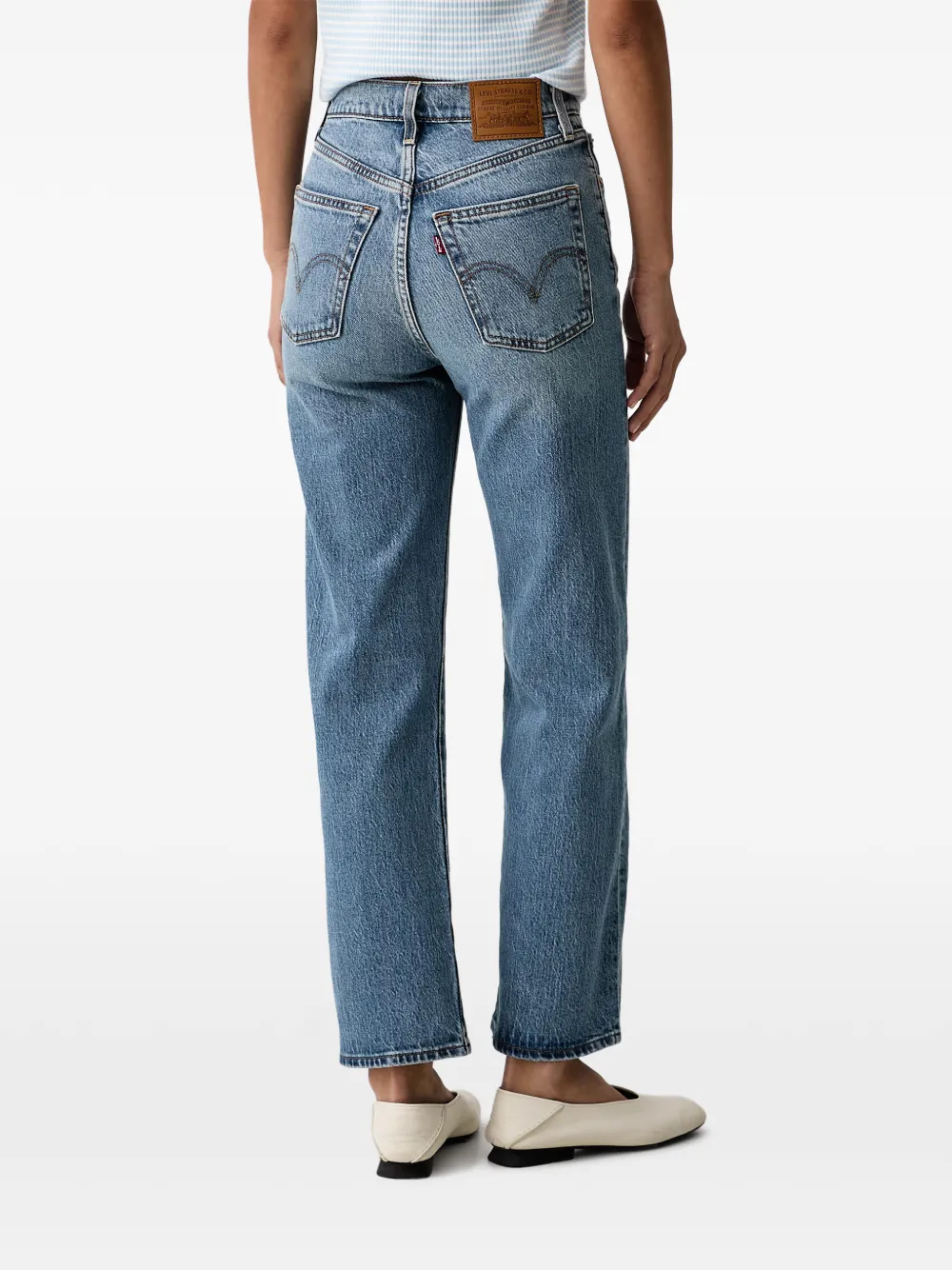 Levi's 722 high-rise straight-leg jeans Blauw