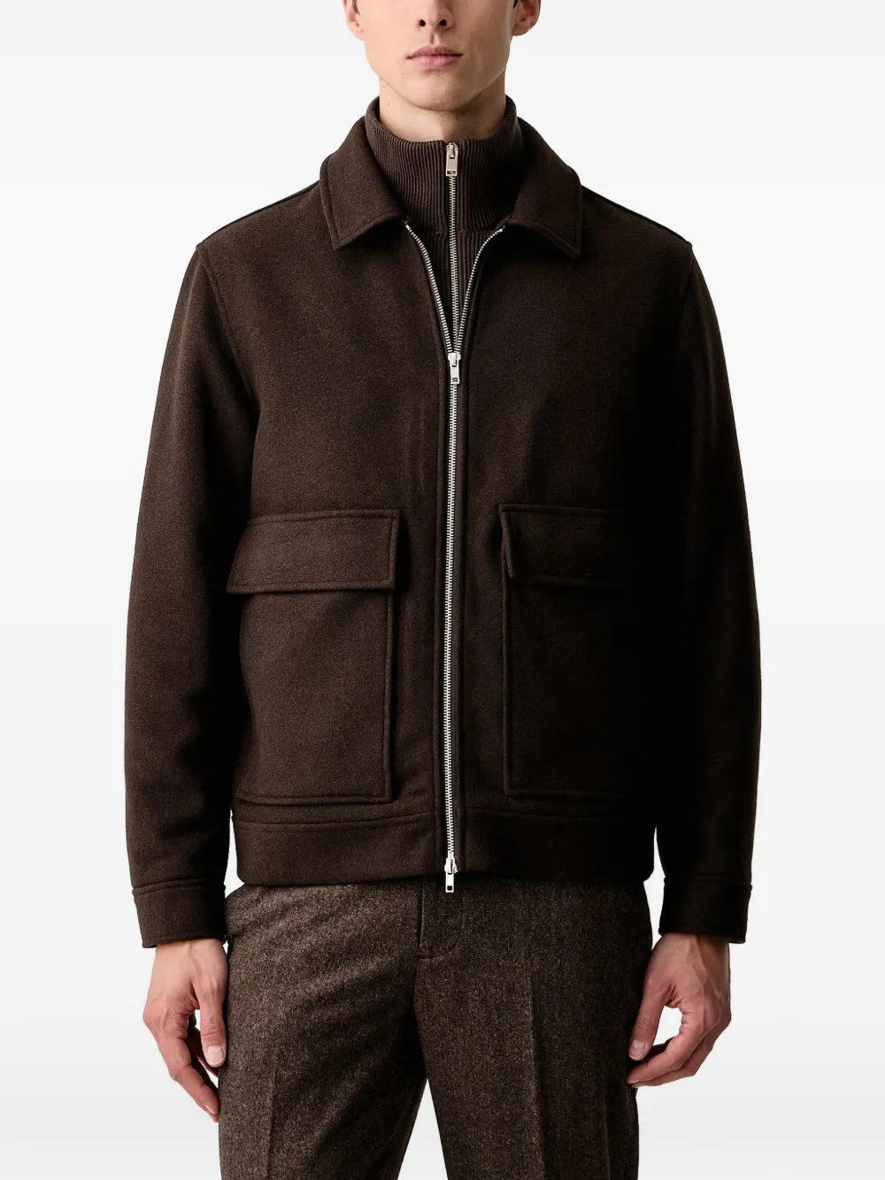 Lindbergh Jack met klepzak en rits Bruin