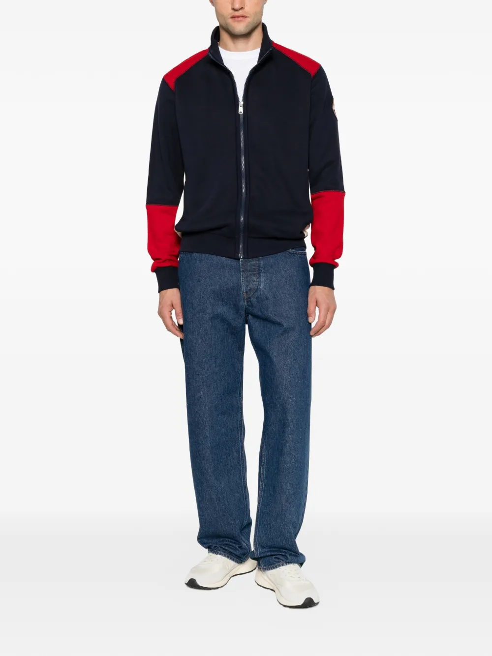 Napapijri Trui met geborduurd logo en colourblocking Blauw