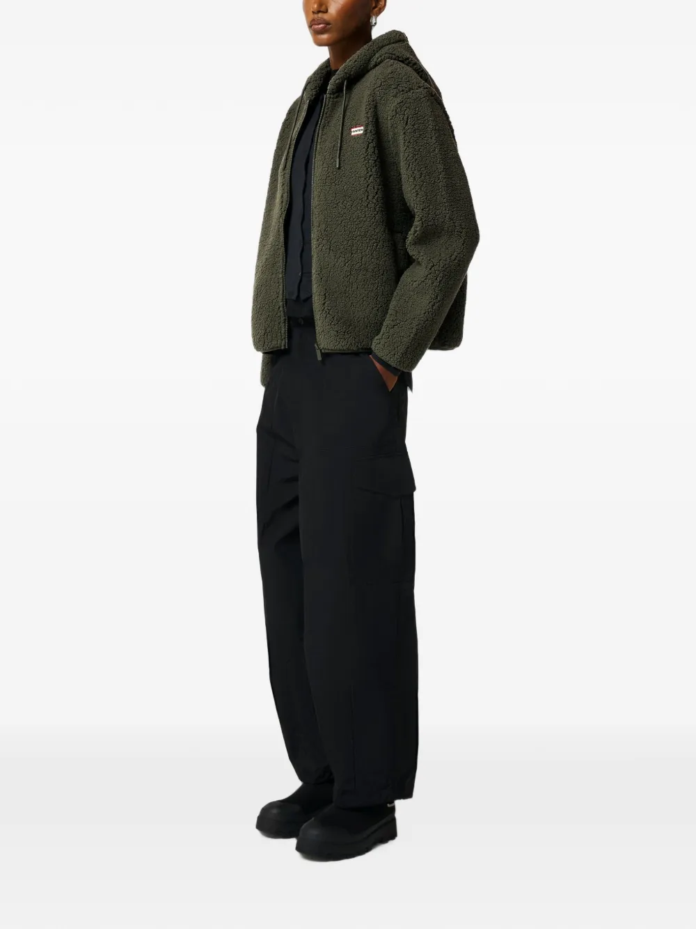 Hunter Explore Bonelle borg fleece hoodie Groen