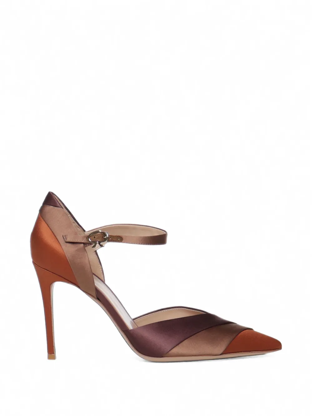 Gianvito Rossi pointed-toe buckled heeled pumps - Marrone