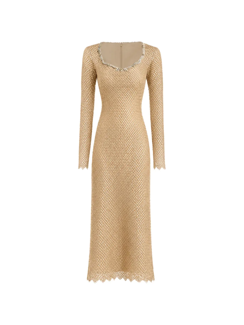 Gemy Maalouf beaded scoop-neck dress - Gold