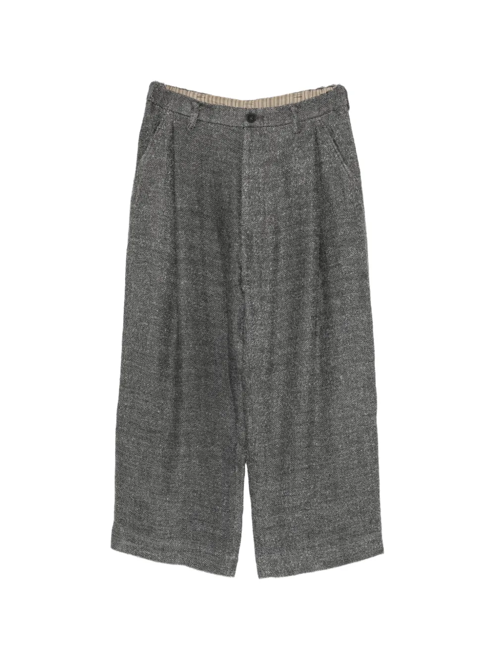 Ziggy Chen Pleated Wide-leg Trousers In Gray