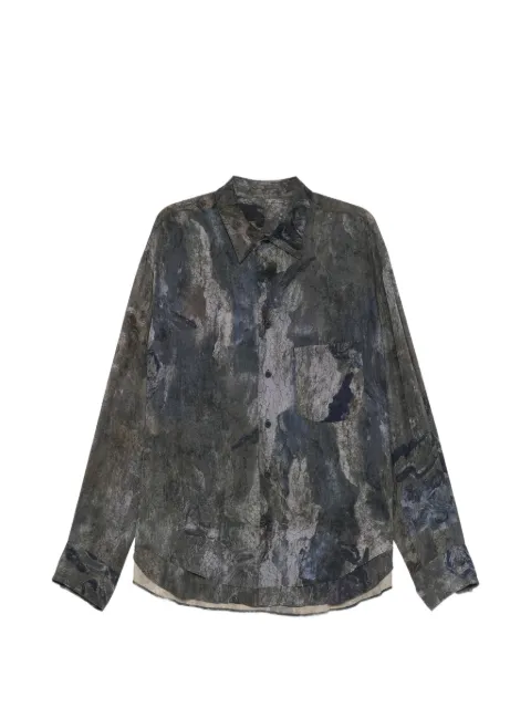 Ziggy Chen abstract-print layered-hem shirt