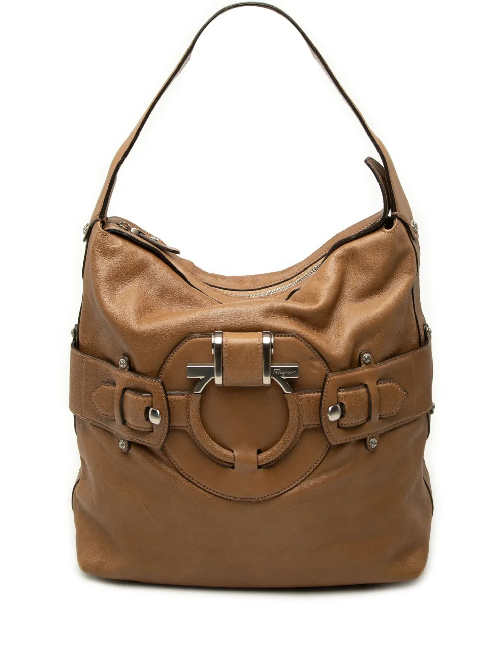 Ferragamo Pre-Owned 2005-2007 Calfskin Gancini shoulder bag - Marrone