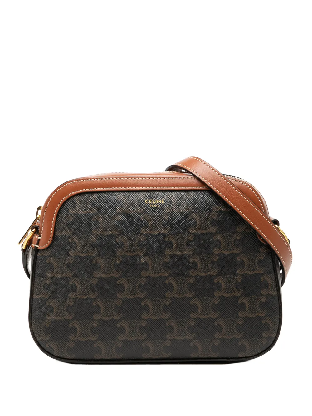 Celine Pre-Owned 2020 Small Triomphe Coated Canvas Camera Bag crossbody bag - Marrone