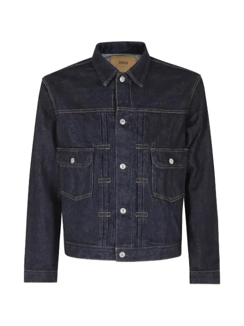 Edwin pleated-detail denim jacket