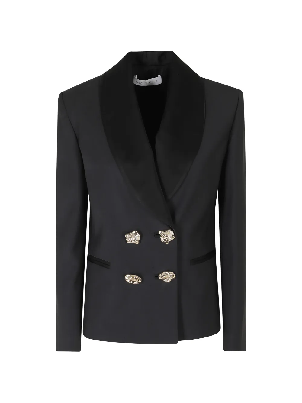Raquel Diniz Alessia Double-breasted Shawl-lapel Blazer In Black