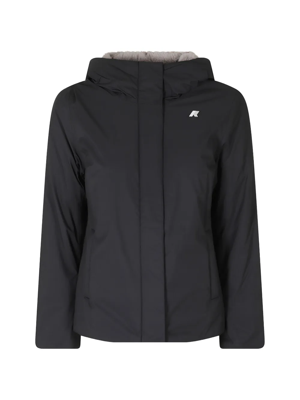 K-Way logo-patch hooded jacket