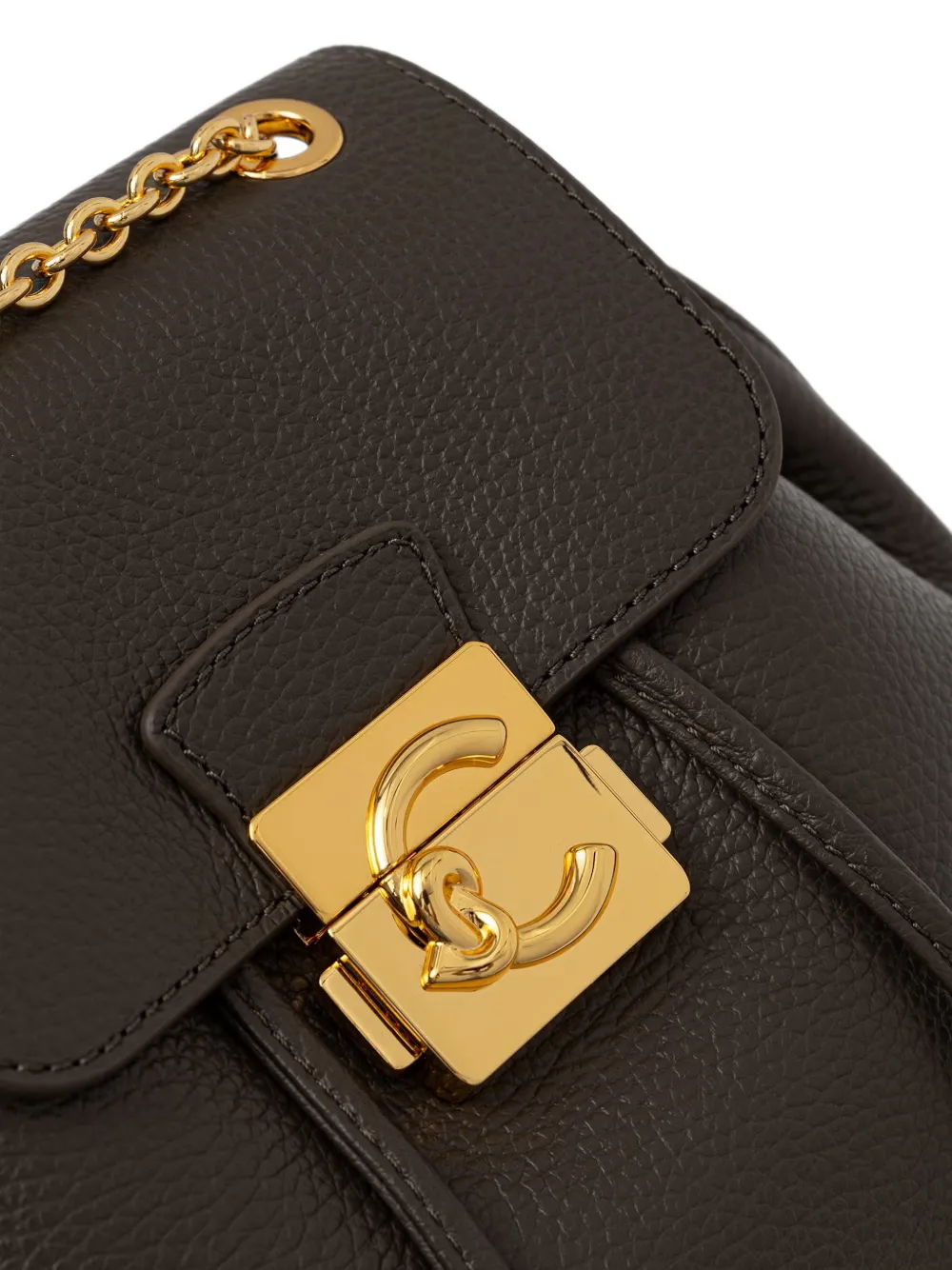 Coccinelle Kleine C-Me Lock rugzak met kettingband Bruin