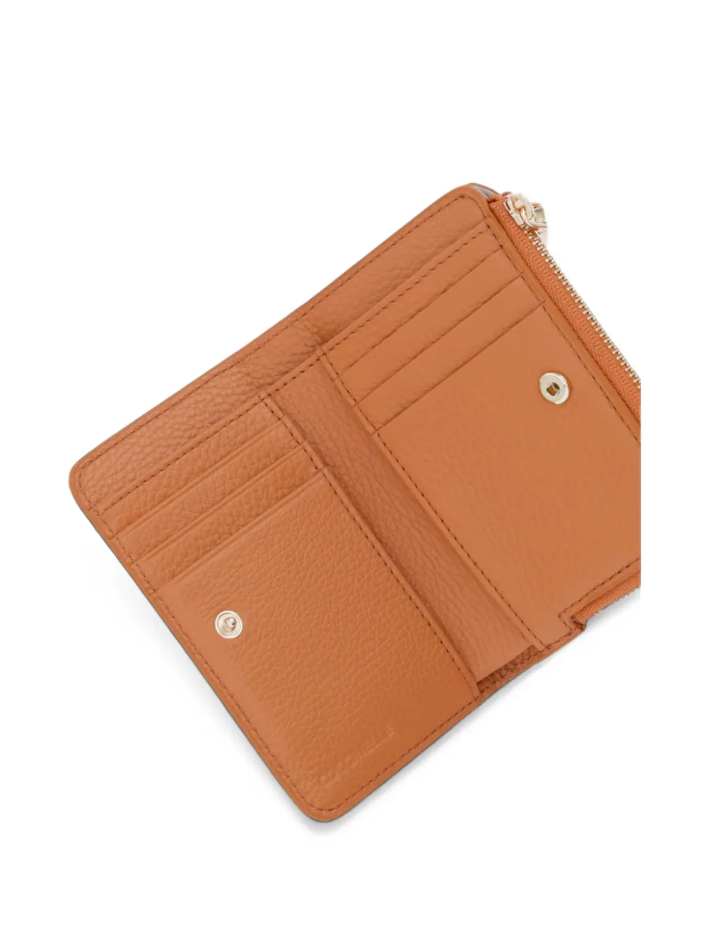 Coccinelle Kleine Metallic portemonnee met logoletters Oranje