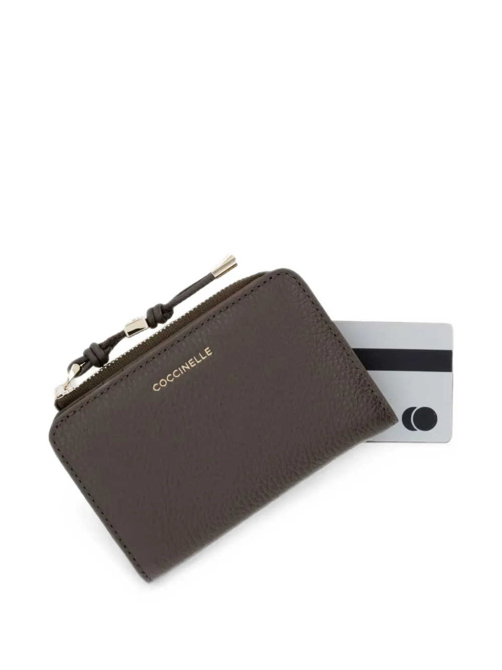 Coccinelle small Metallic leather wallet Bruin