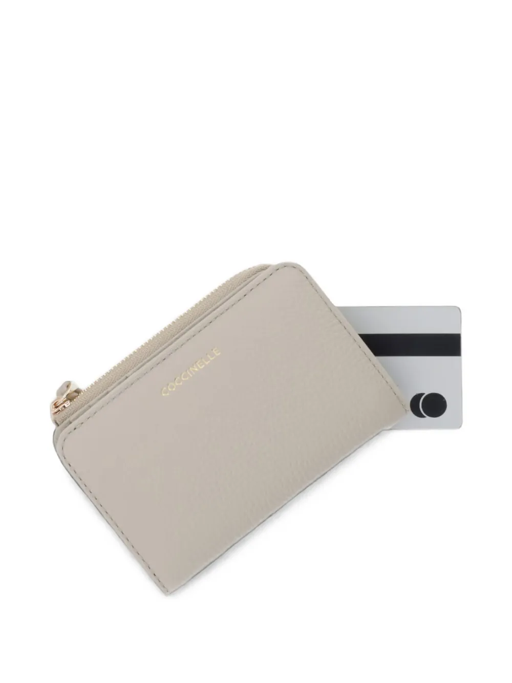 Coccinelle Portemonnee met textuur en logo-print Beige
