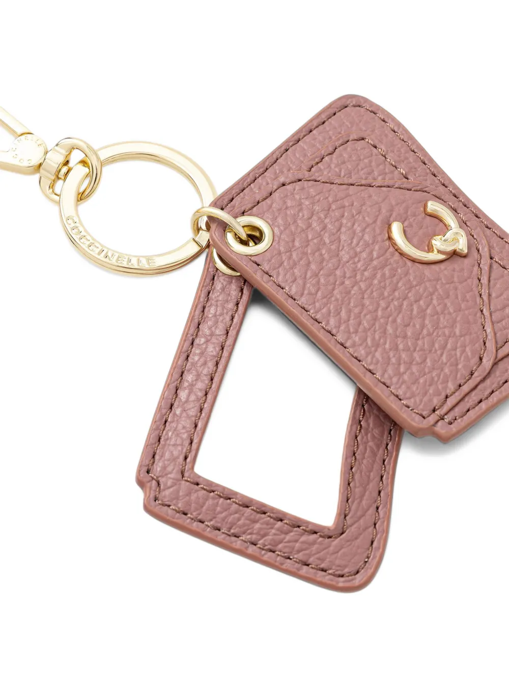 Coccinelle Bewerkte sleutelhanger met logo-plakkaat Roze