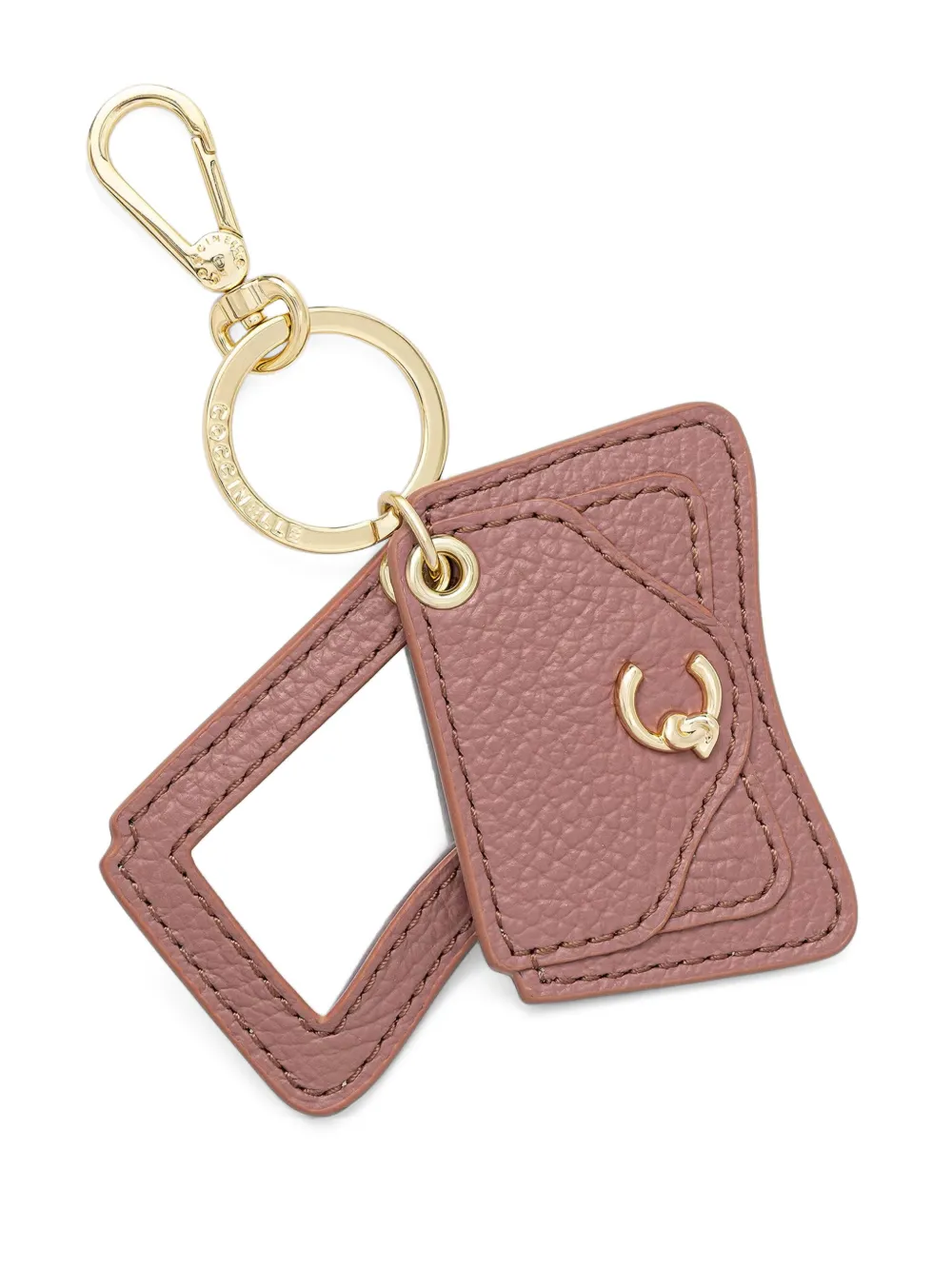 Coccinelle logo-plaque pebbled keyring - Rosa