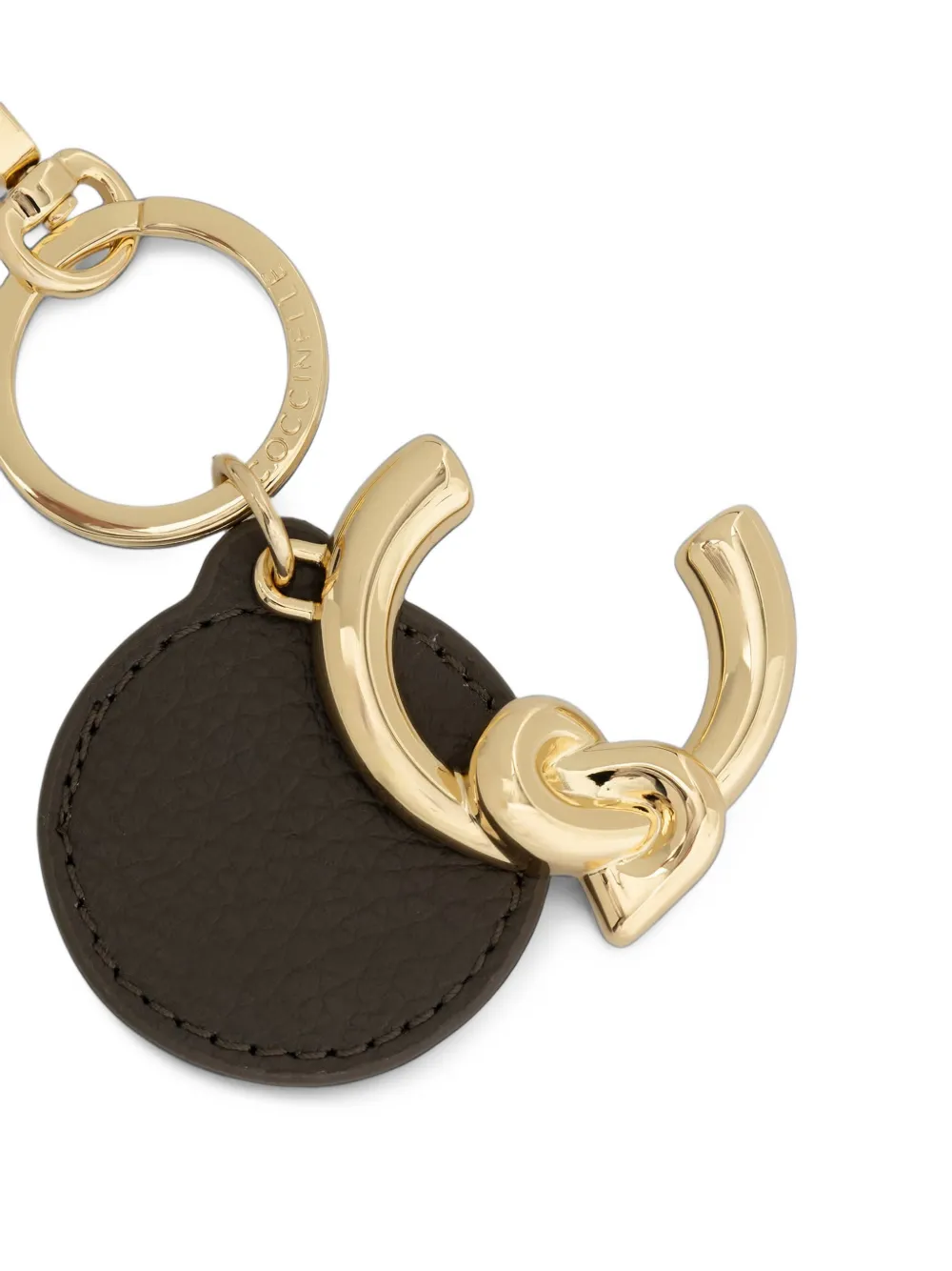 Coccinelle C-Me leren sleutelhanger met logo-plakkaat Goud