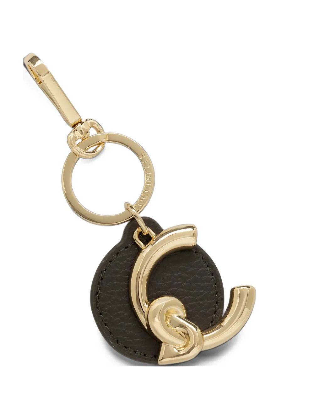 Coccinelle C-me Logo-plaque Leather Keyring In Multi