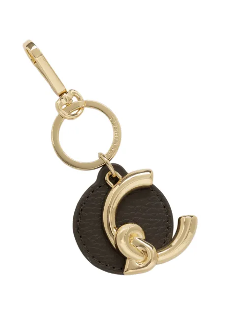 Coccinelle C-me logo-plaque leather keyring
