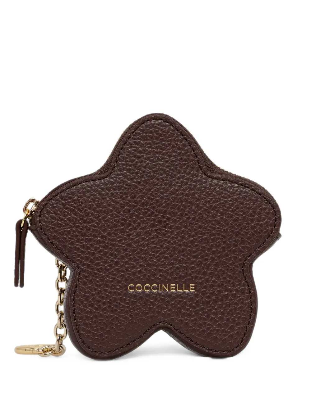 Coccinelle star-shaped pebbled leather keyring