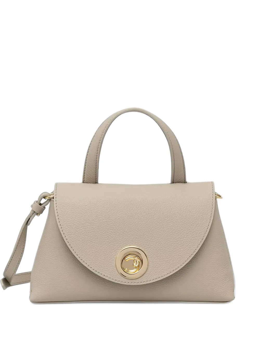 Coccinelle small Nikla pebbled leather shoulder bag - Neutrals