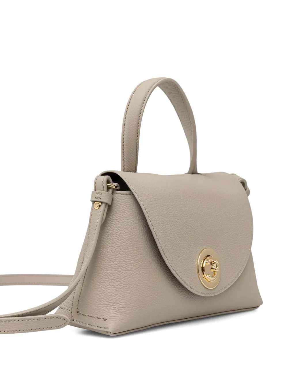 Coccinelle Kleine Nikla schoudertas van bewerkt leer Beige