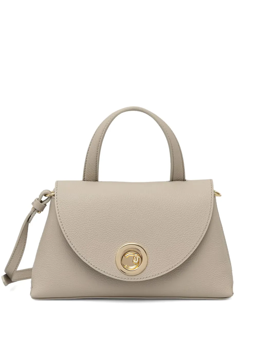 Coccinelle Kleine Nikla schoudertas van bewerkt leer Beige