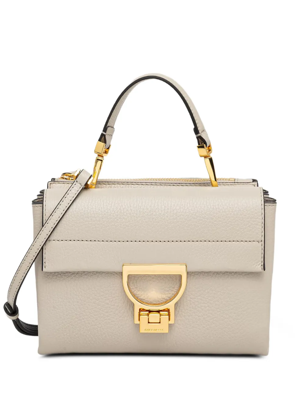 Coccinelle small Arlettis leather tote bag - Toni neutri