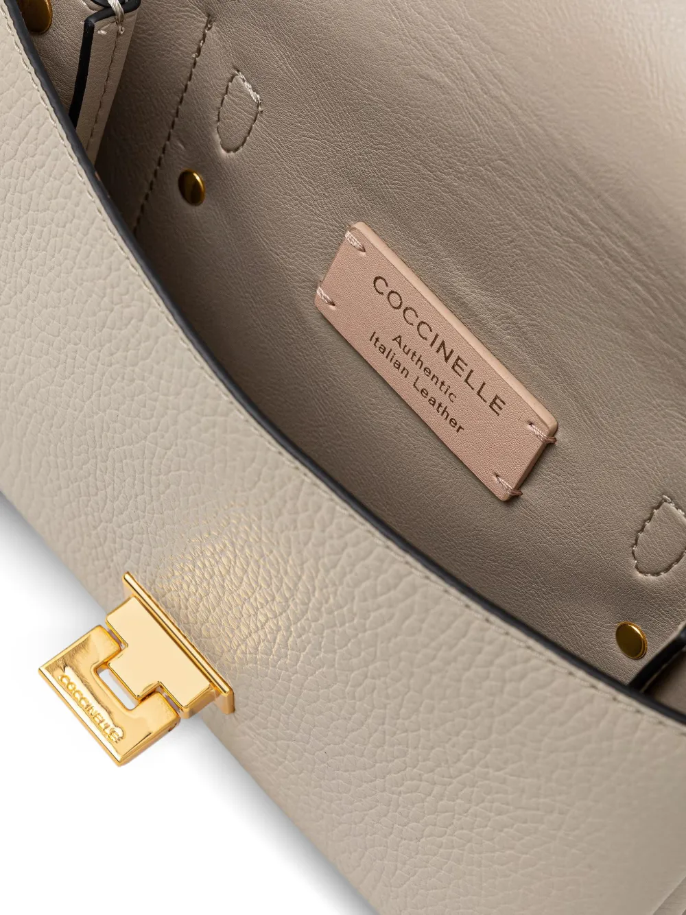 Coccinelle Arlettis leren shopper Beige